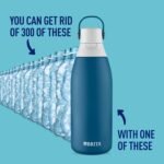 Brita Stainless Steel Premium Filtering Water Bottle, BPA-Free, Reusable, Insulated, Replaces 300 Plastic Water Bottles, Filter Lasts 2 Months or 40 Gallons, Includes 1 Filter, Marina - 32 oz - Image 3
