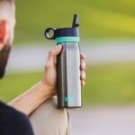 Built 20 fl oz Double-Walled Stainless Steel Wide Mouth Cascade Bottle, Straw Lid Spill-resistant Travel Cup with Rubber Grip Keep Drinks Cold Hot for Home Travel - Image 3