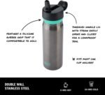 Built 20 fl oz Double-Walled Stainless Steel Wide Mouth Cascade Bottle, Straw Lid Spill-resistant Travel Cup with Rubber Grip Keep Drinks Cold Hot for Home Travel - Image 4