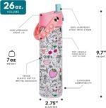 Elemental Splash Water Bottle with Straw - BPA-Free Tritan Plastic Reusable Water Bottle with Pop It Strap - Ideal for Travel, Gym and Sports - Leak Proof when Spout is Closed - 26oz - Girl Power - Image 3