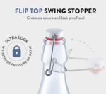 Bormioli Rocco Swing Top Glass Bottle (Set of 2) - 17 oz Reusable Container with Secure Metal Clasp, Ideal for Homemade Juices, Oil Infusions, Condiments, Mixers - Everyday Drinking Glasses - Image 4
