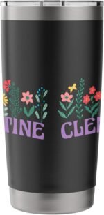 Wildflower Floral Clementine First Name Mother's Day Women Stainless Steel Insulated Tumbler - Image 3