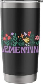 Wildflower Floral Clementine First Name Mother's Day Women Stainless Steel Insulated Tumbler - Image 4