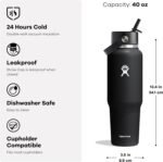 Hydro Flask Travel Water Bottle - Insulated Stainless Steel - Wide Straw Lid, Non Spill, Leakproof in 40 Oz Trillium Pink - Image 7