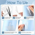 Humyoun 6 Pcs UV DTF Cup Wrap Letters Custom Transfer Letter Stickers Personalized Spring Vinyl Name Decal for Glass Cups Tumbler Laptop Water Bottle Car Notebooks - Image 4