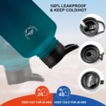 NATURE PIONEOR Insulated Water Bottles with Straw - 64oz Stainless Steel Vacuum Bottle with Holder/Carrier/Sleeve - Reusable 18/8 Food Grade Half Gallon Water Jug - Image 4