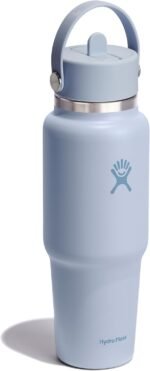 Hydro Flask Travel Water Bottle - Insulated Stainless Steel - Wide Straw Lid, Non Spill, Leakproof in 32 Oz Surf Blue - Image 3