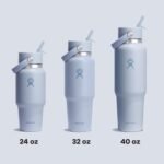 Hydro Flask Travel Water Bottle - Insulated Stainless Steel - Wide Straw Lid, Non Spill, Leakproof in 32 Oz Surf Blue - Image 4
