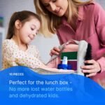 Elite Screens Collapsible Water Bottles - 10-Pack, 16.9 oz, Blue - Foldable & Reusable Water Bottle with Carabiner Strap for Hiking, Camping & Cycling - Long Flight Must-Haves & Theme Park Essentials - Image 4