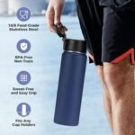 Neihepal 22 oz Insulated Water Bottles Bulk, Double Walled Vacuum Stainless Steel Water Bottle Multipack with Leak Proof Straw Lid for Men, Adults, Kids, Gym, Sports (Mix,4 Pack) - Image 5