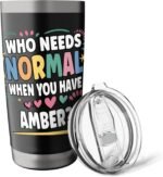 AMBER Personalized Name Funny Cute Custom AMBER Name Stainless Steel Insulated Tumbler - Image 5