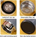 15oz Water Bottle Stainless Steel Thermos Flask - Insulated Vacuum, Leak Proof, Keeps Drinks Hot/Cold - Ideal for Coffee, Tea, Water - Grey - Image 3