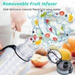 UTEBIT 52 OZ Fruit Infuser Water Bottle, Half Gallon Insulated Sports Water Bottle With Straw, 1.5L BPA Free Leak Proof Tritan Large Water Jug with Strap for Gym, Camping, Travel, Outdoor - Image 4