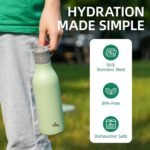 12oz Stainless Steel Water Bottle with Straw, Insulated Metal Travel Water Bottle, Reusable and Leak Proof, BPA Free, Double Wall Design, White - Image 4