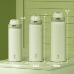 32 oz Insulated Water Bottle with Straw: Meoky Stainless Steel Metal Water Bottle with 2-in-1 Lid - Leak Proof, Cold for 24 Hours, Protective Silicone Base, BPA-Free for Sports Gym, Sage - Image 4