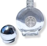 Joseph's Workshop Saint Benedict Glass Holy Water Bottle – 2.25" Small Portable Bottle 0.5 fl oz Benedict Holy Water Bottle - Image 3