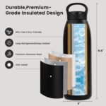 32 oz Insulated Water Bottle Stainless Steel, Vacuum Flask BPA-Free Leakproof Double Wall Metal Bottle, Keeps Cold 24H Hot 12H, Durable Sports Thermos for Men & Women, Gym, Office & Travel, Black - Image 3