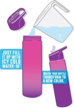 Smash Color Change Water Bottle 23.6 fl oz Pink - Image 3