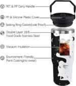 Ztuhjvy Cat Tumbler with Lid and Straw 30oz Stainless Steel Cute Water Bottle Cup Funny Cat Gifts for Women - Image 3