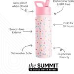 Simple Modern Kids Summit Water Bottle with Straw Lid | 18oz Stainless Steel Cup Insulated Tumbler for Toddlers, School | Confetti | with Straw Lid, Cup, Insulated, Tumbler, for Toddlers, School - Image 3
