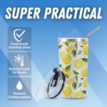 Onebttl Lemon Gifts Tumbler Travel Coffee Mug, for Lemon Lemonade Lover Stainless Steel Insulated with Lid 20oz/590ml - Image 5