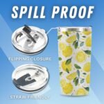 Onebttl Lemon Gifts Tumbler Travel Coffee Mug, for Lemon Lemonade Lover Stainless Steel Insulated with Lid 20oz/590ml - Image 8