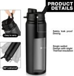Shellwei 10 Pcs Aluminum Metal Water Bottles Bulk 24 oz Lightweight Leak Proof Sports Water Bottle with Snap Lid Reusable Bottle for Travel Camping Hiking - Image 4