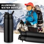 Shellwei 10 Pcs Aluminum Metal Water Bottles Bulk 24 oz Lightweight Leak Proof Sports Water Bottle with Snap Lid Reusable Bottle for Travel Camping Hiking - Image 5
