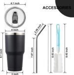 COMOOO 30oz Matte Black Tumbler Bulk Stainless Steel Insulated Tumbler with Lid Double Wall Vacuum Coffee Cup Large Travel Mug for Hot and Cold Drinks, Home, Office, School,Party (Black, 4 Pack) - Image 4