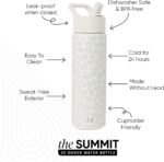 Simple Modern Leopard Water Bottle with Straw Lid Vacuum Insulated Stainless Steel Metal Cup Bottles | Reusable Leak Proof BPA-Free Flask for Sports | Summit Collection | 22oz, Cream Leopard - Image 3