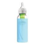 Dr. Brown's Options+ Narrow Glass Bottle Sleeve, 100% Silicone, Blue, BPA-Free, 8 oz, 1-Pack - Image 4