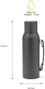 BALIBETOV Thermal Flask for mate - Vacuum Insulated With Double Stainless Steel Wall - BPA Free - A Thermic Bottle Specially Designed for Use With Mate Cup or Mate Gourd (Black, 33.8 OZ) - Image 3
