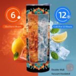Firmiso 20 oz Tumbler | Skinny Insulated Travel Mug with Leak-proof Lid and Telescopic Straw | Bohemian Gifts for Women and Men | Mandala Elephant Stainless Steel Coffee Cup for Hot & Cold Drinks - Image 6