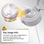 PHEENOWL 12 oz Kids Insulated Water Bottle with Straw Lid Handles & Strap - SUS 316 Stainless Steel Water Bottles for Boys Girls - Travel Cup for School Sports (Elephant) - Image 3