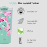 Drinco - 20 oz Stainless Steel Tumbler | Double Walled Vacuum Insulated Mug With Lid, 2 Straws, For Hot & Cold Drinks (20oz Butterfly) - Image 6