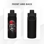 Dewoofly Funny Skull Skeleton 18 OZ Insulated Stainless Steel Sports Water Bottles with Lid, Halloween Unisex Flask Insulated Water Cup for Outdoor Sports Fitness Hiking Gym - Image 4