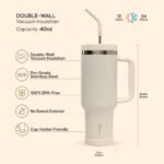 HYDROUP 40oz Travel Tumbler Cup with Handle, Two-Way Slider Lid, Stainless Steel Straw with Silicone Tip, Vacuum Insulated Water Bottle for Hot & Cold Drinks, Great Gifts for Mom - Image 4