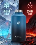 EvoPhlask 64 oz Insulated Water Bottle(Cold for 48Hrs), Large Stainless Steel Water Bottle BPA Free, Leak Proof Half Gallon Water Jug for Sport, Hiking, Camping, Travel, Indigo Black - Image 3