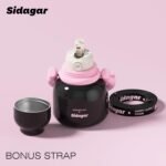 Sidagar 22 oz Water Bottle with Straw and Bowl, Wide Mouth Insulated Stainless Steel Tumbler, Spill-proof Reusable BPA-Free Cup, Pilates Wellness Study Travel, Bonus Strap - Chocolate Black - Image 5