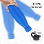 Insulated Water Bottle, 17oz Stainless Steel Water Bottles with straw lid, Metal Sports Water Bottles for Boys,Girls, Double Wall Vacuum BPA-Free Flask for School, Sports (Sea Blue & Yellow) - Image 4