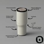 ZYLO Premium 24oz Executive Cup - Insulated Stainless Steel Water Bottle Tumbler – Eco-Friendly Magnetic Glide Cap Travel Cup for Gym, Hiking, Office & Outdoor –12hr Hot/24hr Cold - Whitecap Gray - Image 3