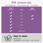 PHEENOWL 13oz Kids Insulated Water Bottle, 2-in-1 Straw & Spout Lid, with Shoulder Strap and Handle, 316 Stainless Steel Water Bottle for Toddler, Sports, Travel, and School (Purple - Unicorn) - Image 6