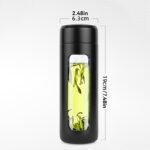 1 Pcs Insulated Water Bottle, 500ml Capacity, Matte Black, Stainless Steel 12.8 OZ - Image 3