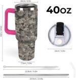 FodPand Army Digital Camouflage Tumbler 40oz Stainless Steel Water Bottle Leak-proof Large Capacity Car Cup Insulated Double Wall Vacuum Travel Mug with Straw Fit in Any Car Cup Holder - Image 3