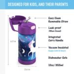 THERMOS FUNTAINER Water Bottle with Straw - 12 Ounce - Kids Stainless Steel Vacuum Insulated Water Bottle with Lid, Space Unicorn - Image 3