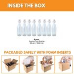 FastRack Swing Top Glass Bottles |33 oz – pack of 8 | Clear Flip Top Glass Bottles for Home Brewing, Carbonated Drinks, Kombucha, Fermentation, Water | Food Grade – ECO Friendly - Image 3