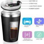 VEGOND 12oz Tumbler Stainless Steel Tumbler bulk Vacuum Insulated Double Wall Travel Tumbler with Lid and Straw Reusable Tumbler, Black 1 Pack - Image 3