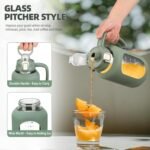 Olivego 64 oz Glass Water Bolttles Half Gallon Large Motivational Water Bottle with Time Marker Sports Water Bottles with Silicone Sleeve and Handle Lid Water Jug for Gym Workout-1 Pack - Image 5