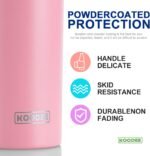 koodee 20 oz Stainless Steel Skinny Tumblers (2 Pack) Double Wall Insulated Water Tumbler Cup with Lid and Straw, Slim Travel Tumbler for Women/Men Diy Birthday Gift （Baby Blue-Pink） - Image 3