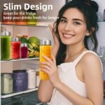 weasland Glass Juice Bottles 12oz - 2 Pack Wide Mouth Water Bottles with Lids for Juicing Reusable Juice Bottles for Smoothie Beverage Storage BPA Free Leakproof Borosilicate - Image 3